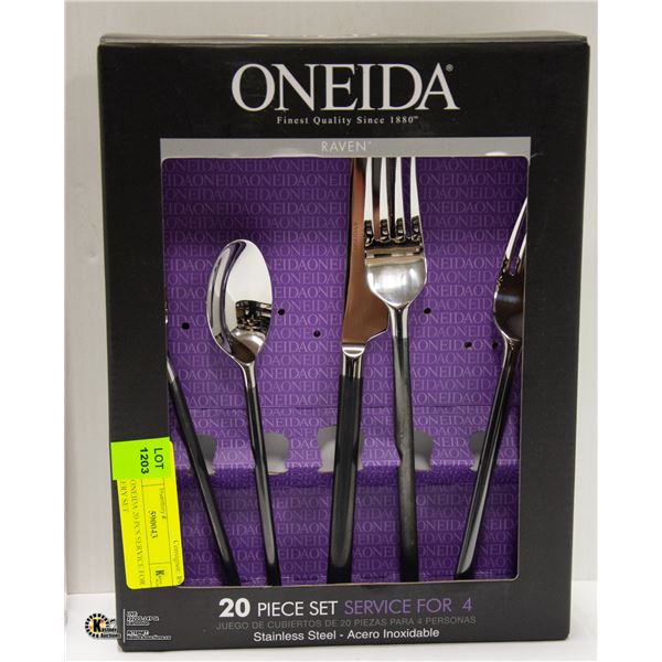 NEW ONEIDA 20 PCS SERVICE FOR 4 CUTLERY SET