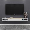 Image 2 : NEW WHITE WALL MOUNTED FLOATING TV SHELF, 55" WIDE