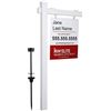 Image 1 : NEW 72" WHITE VINYL REAL ESTATE SIGN POST