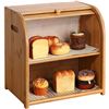 Image 1 : NEW 2 LAYER BAMBOO BREAD BOX WITH ROLLTOP FRONT