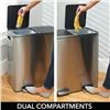 Image 3 : BRAND NEW SEALED 60L DUAL SIDED METAL STEP TRASH