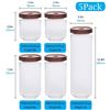 Image 2 : NEW SET OF 5 KITCHEN CANISTERS/JARS, SEALED TOP