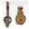 Image 1 : 2 VINTAGE PULLEYS 5" & 4"