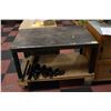 HEAVY DUTY METAL WORK TABLE ON WHEELS