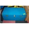 BLUE TRUNK SOLD WITH PLASTIC CONTAINERS