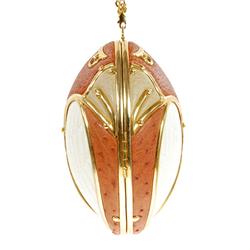 Handmade Ostrich Egg Clutch Handbag Parrot (ACT-045)