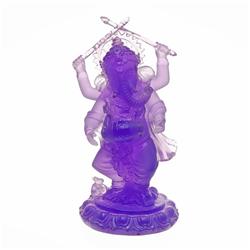 Hindu Crystal Resin Ganesh Lilac Temple Piece (CLB-406)