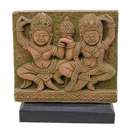 Hand Cast Sandstone Dancing Temple Guards (CLB-486)