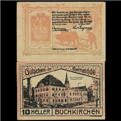 1920 Austria Buchkirchen 10 Heller GEM Rare Note (COI-3506)