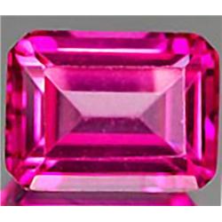 1.9ct. Emerald Cut Magically Clean Natural Hot Pink Topaz RARE FLAWLESS RETAIL $575 (GEM-3207B)
