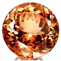 21.42ct. AAA RARE Top Imperial Topaz Round Cut FLAWLESS RETAIL $22500 (GEM-3256)