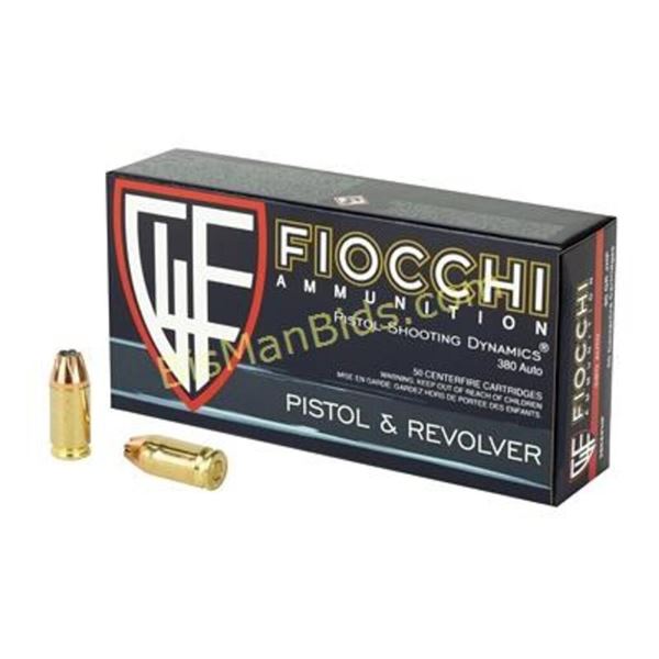 FIOCCHI 380ACP 90GR JHP - 50 Rds