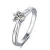 Image 1 : Sparkling Fire Moissanite Solid Silver Ring