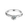 Image 2 : Sparkling Fire Moissanite Solid Silver Ring