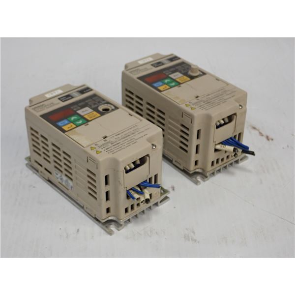 (2) Omron # 3G3JV-A2002 Inverters