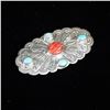 Image 1 : Navajo Sterling Red Shell and Turquoise Pin
