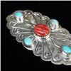 Image 8 : Navajo Sterling Red Shell and Turquoise Pin