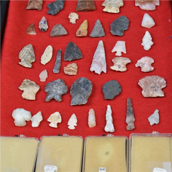 Collection of Prehistoric Stone Arrowheads