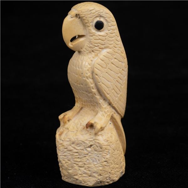 2011 Zuni Travertine Parrot Fetish, Michael Coble