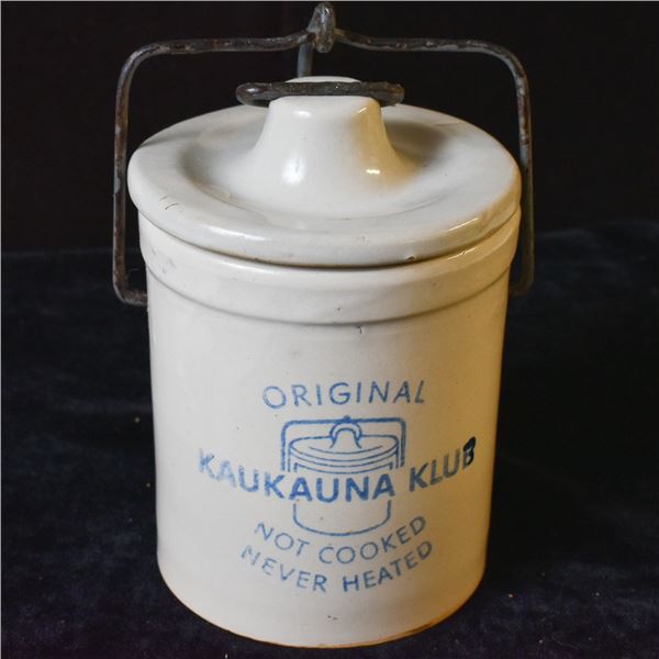 1950s Kaukauna Club Crock Stoneware Cheese Crock