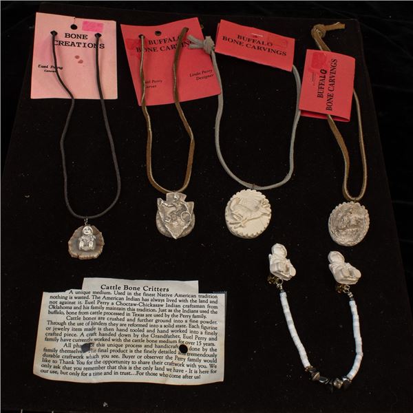 Choctaw Chickasaw Bone Jewelry by Perry