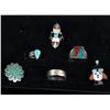 Image 1 : 5 Native American Rings and 1 Sterling Band Ring