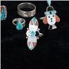 Image 5 : 5 Native American Rings and 1 Sterling Band Ring
