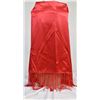 Image 4 : Shawnee Potawatomi Red Satin Fringed Dance Shawl