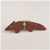 Image 1 : Zuni Pipestone Double Wolf Fetish by A & T Sheche