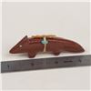 Image 2 : Zuni Pipestone Double Wolf Fetish by A & T Sheche