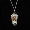 Image 2 : Zuni Sterling Inlay Cradle Board Pendant Necklace