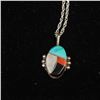 Image 2 : 3 Navajo and Zuni Sterling Pendant Necklaces
