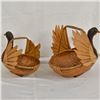 Image 2 : 2 Chinese Wicker Swan Baskets