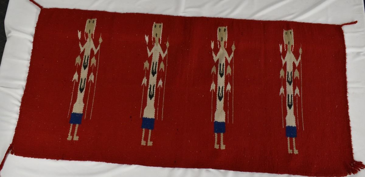 Yei Rug Red Navajo Yei Bi Chei Red Textile Rug