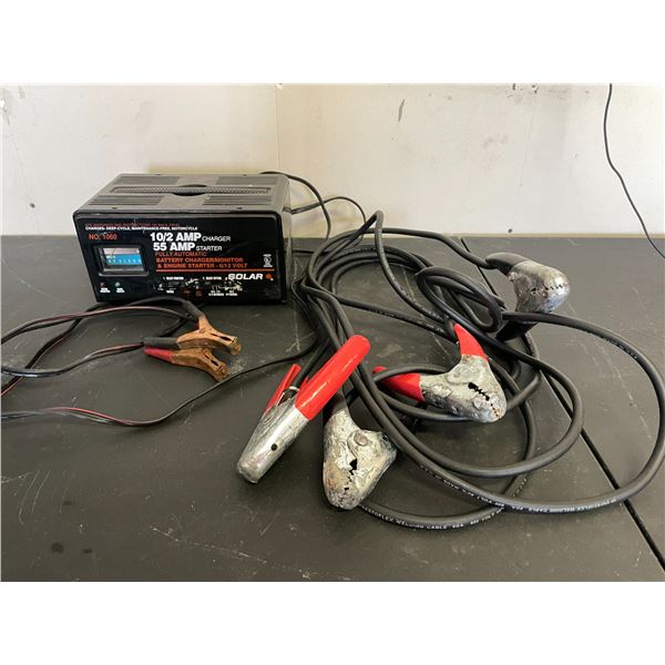 Solar Battery Charger and Booster Cables