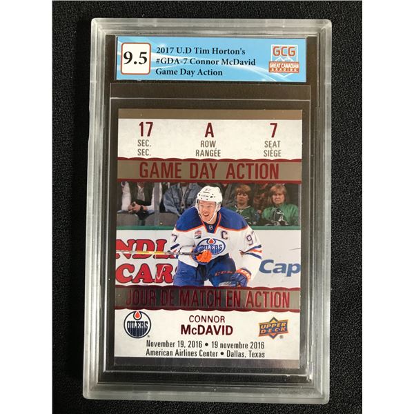 2017 U.D TIM HORTONS NO.GDA-7 CONNOR MCDAVID GAME DAY ACTION (GCG 9.5)