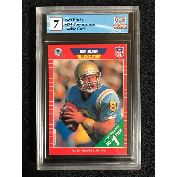 1989 PRO SET NO. 490 TROY AIKMAN RC (GCG 7)