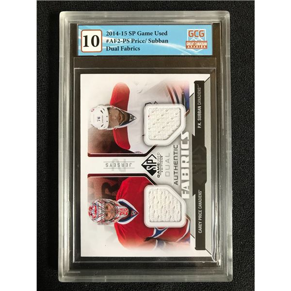 2014-15 UD SP GAME USED NO. AF2-PS C. PRICE/P.K. SUBBAN DUAL FABRICS (GCG 10)