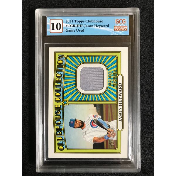 2021 TOPPS CLUBHOUSE NO. CCR-JHE JASON HEWARD GAME USED (GCG 10)