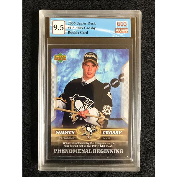 2006 UPPER DECK NO.1 SIDNEY CROSBY RC (GCG 9.5)