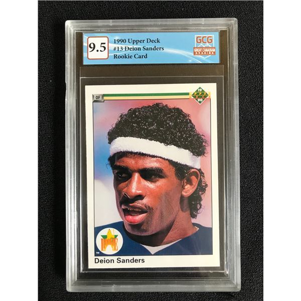 1990 UPPER DECK NO. 13 DEION SANDERS RC (GCG 9.5)