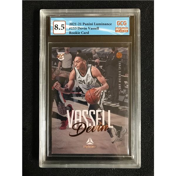 2020-21 PANINI LUMINANCE NO.153 DEVIN VASSELL RC (GCG 8.5)
