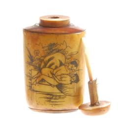 Kamasutra Chinese Bone Snuff Bottle  (ANT-373)