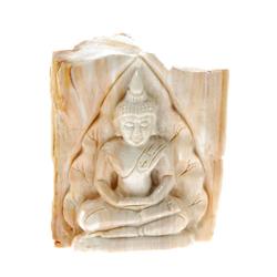 Hand Carved Petrified Wood  Thai Buddha (CLB-024)