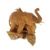 Image 2 : Hand Carved Teak Elephant On Burl (CLB-265)