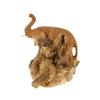 Image 4 : Hand Carved Teak Elephant On Burl (CLB-265)