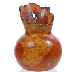 Afzelia Burl Hand Carved Vase (DEC-044)