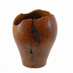 Hand Carved Rosewood Burl Wood Vase (DEC-162)