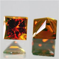 2.6mm Princess Cut COGNAC RED Natural Diamond RETAIL $775 (GEM-3660A)
