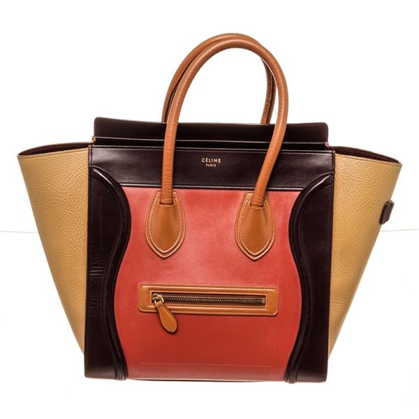 Celine Multicolor Leather Phantom Luggage Satchel Bag
